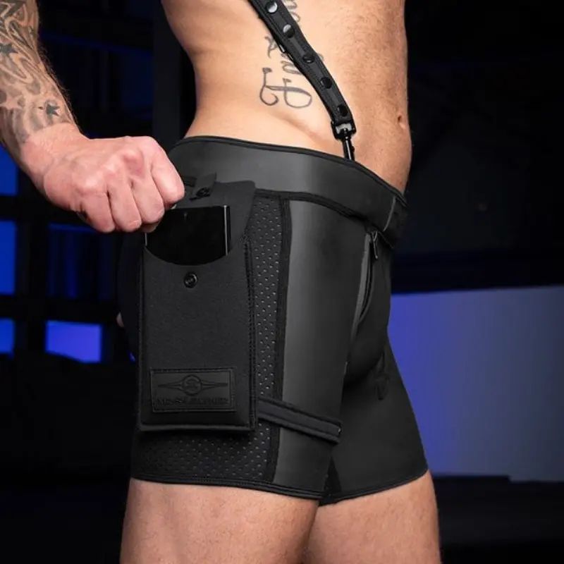 Boxer néoprène Triple Zip Mr S Leather, 3 zips | Dark-Ink
