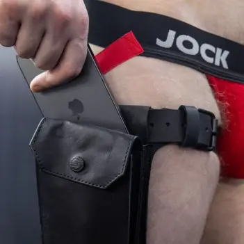 Funda muslo Dark Room Holster Max Mr S Leather, 3 bolsillos | Dark-Ink