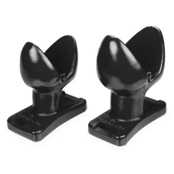 Oxballs Spreader Split-Head Butt Plug, snap-open flanges | Dark-Ink