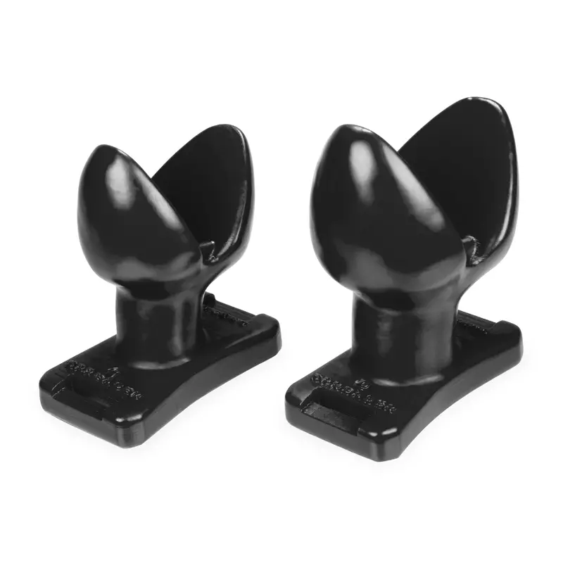 Oxballs Spreader Split-Head Butt Plug, snap-open flanges | Dark-Ink