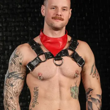 Pañuelo de cuero cordero Mr S Leather, bolsillo zip oculto | Dark-Ink