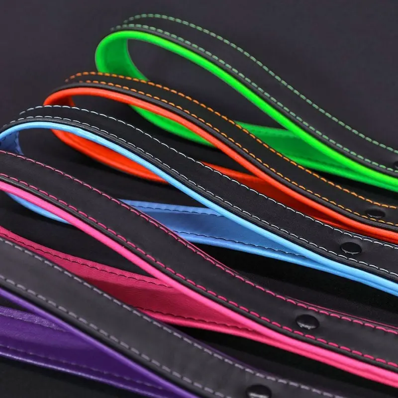 Mr S Leather Hardline short leather leash, 11 colors | Dark-Ink