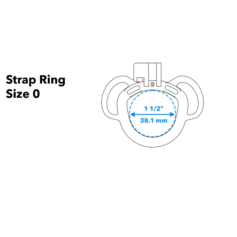 Anillo base castidad KINK3D Curved Strap Ring, 2 bucles | Dark-Ink