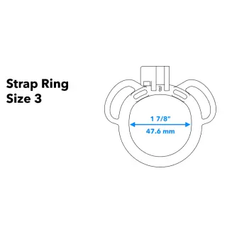 KINK3D Curved Strap Ring, two loops, chastity base ring | Dark-Ink