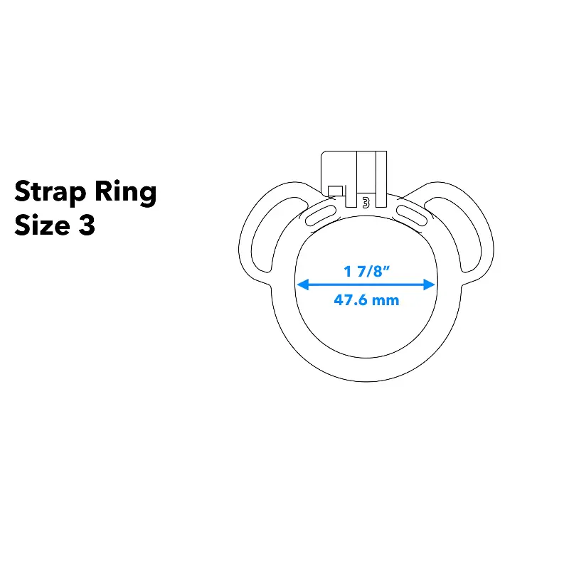 KINK3D Curved Strap Ring, two loops, chastity base ring | Dark-Ink