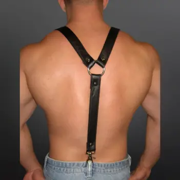 Tirantes de cuero Mr-S-Leather, 3,2 cm, trigger snaps | Dark-Ink
