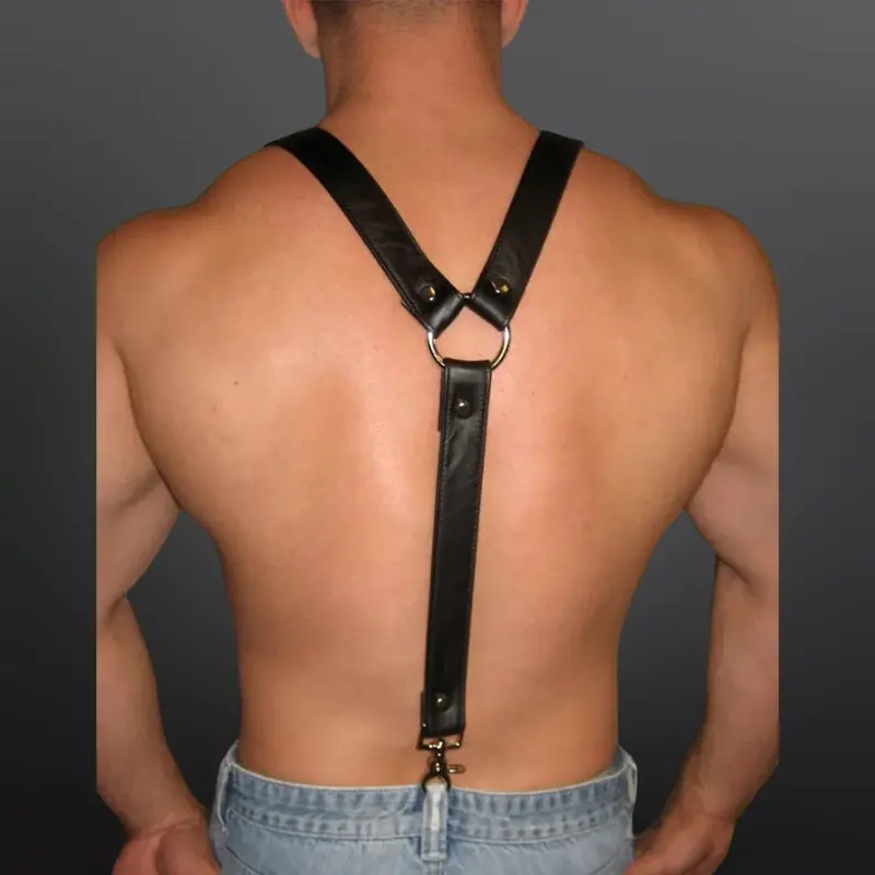 Tirantes de cuero Mr-S-Leather, 3,2 cm, trigger snaps | Dark-Ink