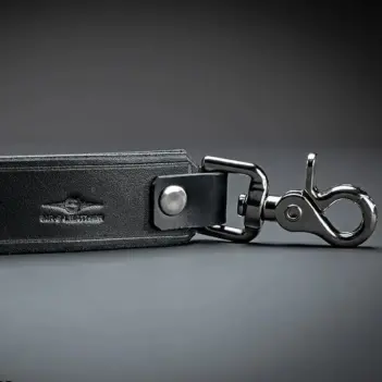Mr-S-Leather Hardline Short Leash, double-layer leather | Dark-Ink