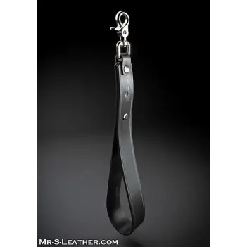 Correa BDSM corta Mr-S-Leather Hardline, cuero doble capa | Dark-Ink