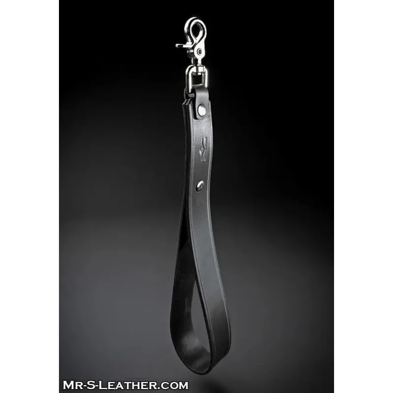 Correa BDSM corta Mr-S-Leather Hardline, cuero doble capa | Dark-Ink