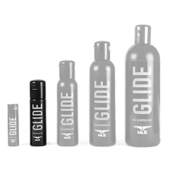 Lubricante de silicona Mister B GLIDE, 4 tamaños | Dark-Ink