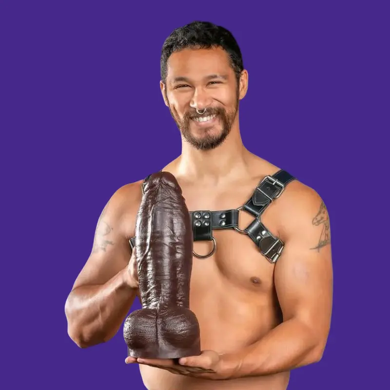 Hankey's Toys Atlas Dildo, hybrid lifecast bulbous mid | Dark-Ink