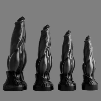 Hankey's Toys Beowulf Fantasy Dildo, canine knot 4 sizes | Dark-Ink