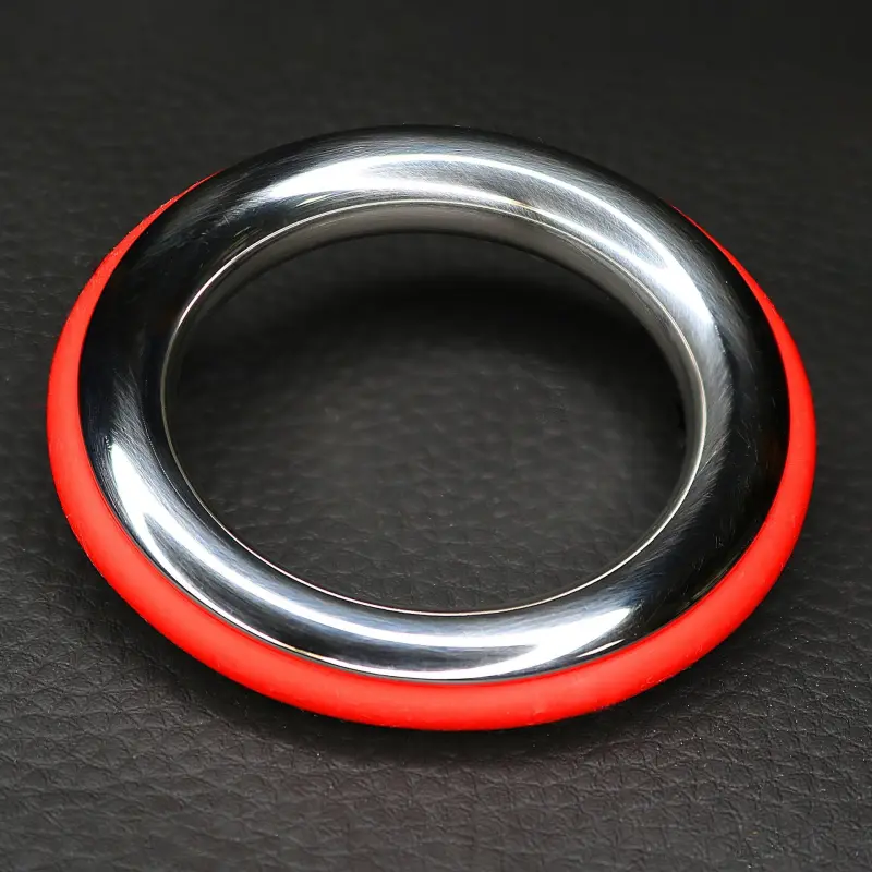 DARKLINE Cazzo Penisring, Edelstahl mit Silikonband | Dark-Ink