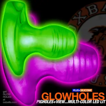 Oxballs Glowhole Analplug, LED 45 Farben, Plus+Silicone | Dark-Ink
