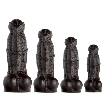Hankey's Toys Minotaur Fantasy-Dildo, Kugelkopf, 5 Größen | Dark-Ink
