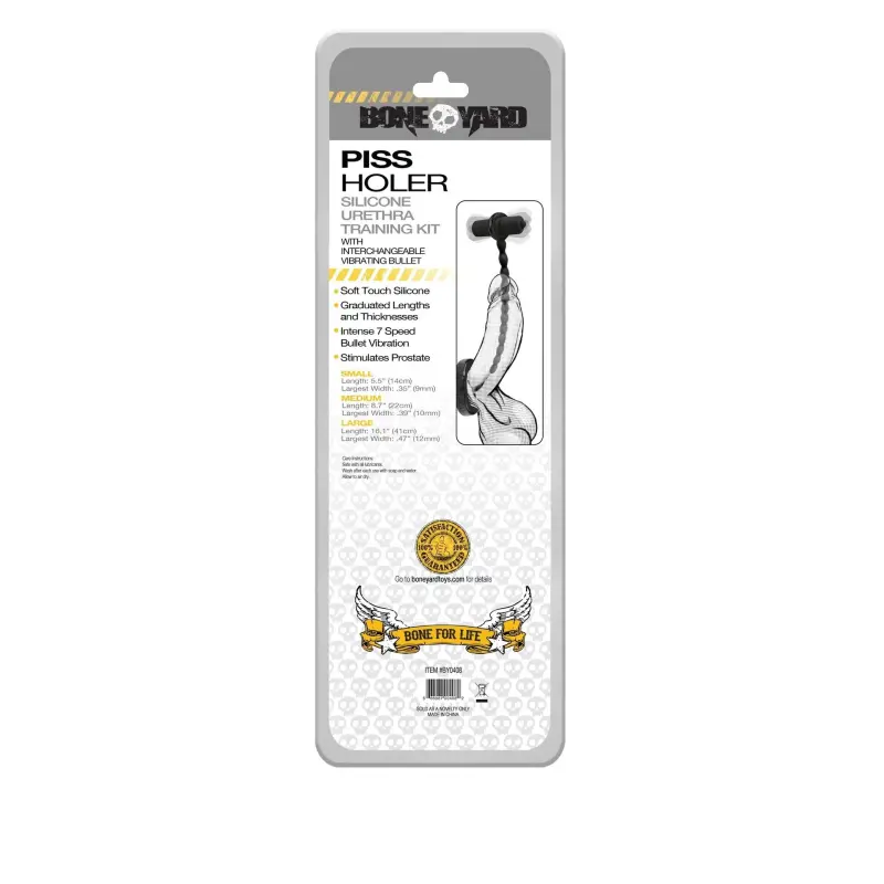 Kit sonda uretral Boneyard Piss Holer: 3 tallas + bullet | Dark-Ink