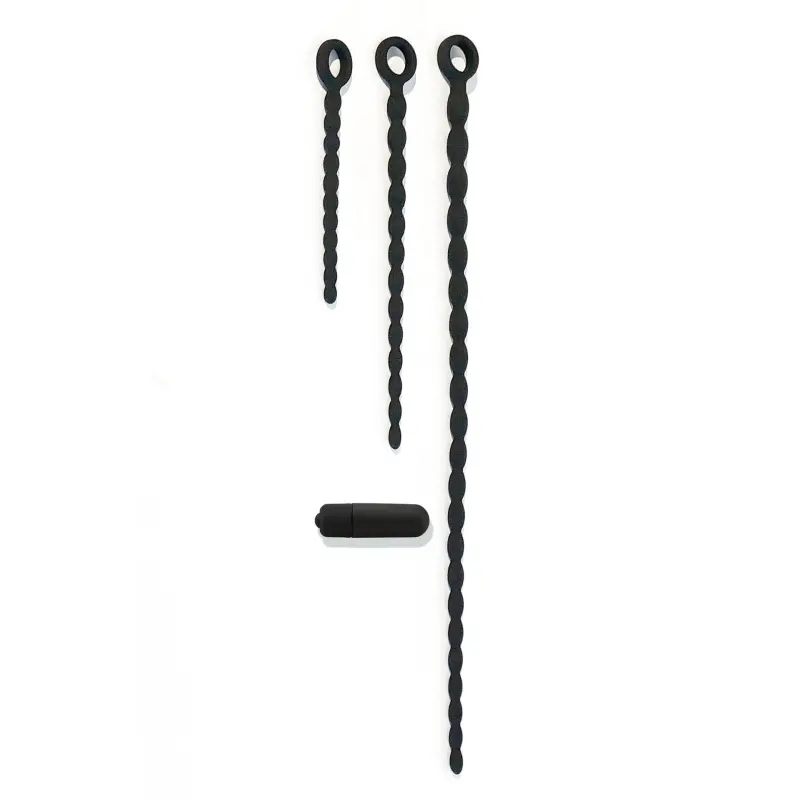 Kit sonda uretral Boneyard Piss Holer: 3 tallas + bullet | Dark-Ink