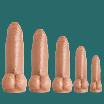 Hankey's Toys Chorizo N' Eggs Silicone Dildo, 5 sizes | Dark-Ink