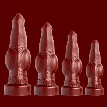 Hankey's Toys Dog Dildo, skulptierter Knoten, 4 Größen | Dark-Ink
