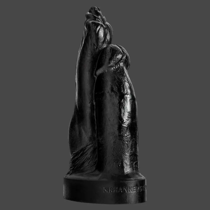 Hankey's Toys Doppel-Dildo, zwei Knoten-Köpfe, 4 Größen | Dark-Ink