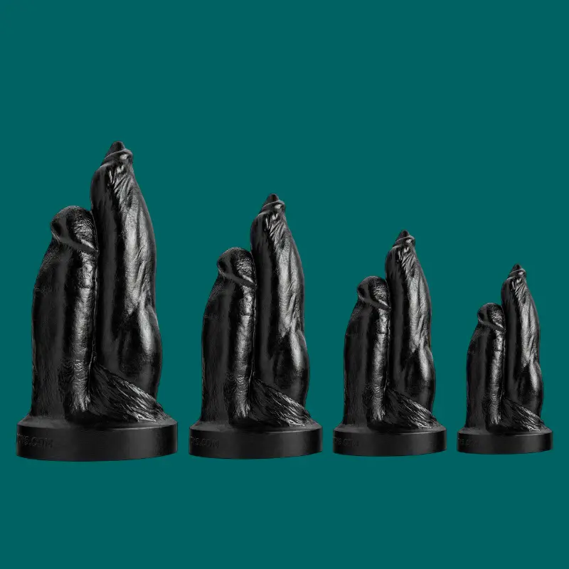Hankey's Toys Doppel-Dildo, zwei Knoten-Köpfe, 4 Größen | Dark-Ink
