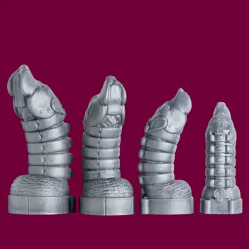 Hankey's Toys Teddy Bryce Chastity Cage Dildo, 4 sizes | Dark-Ink