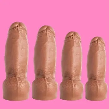 Hankey's Toys The Mikey Uncut Realistic Dildo, 4 sizes | Dark-Ink