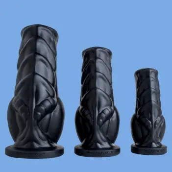 Hankey's Toys Solatok Fantasy-Dildo, Knot-Basis, 3 Größen | Dark-Ink