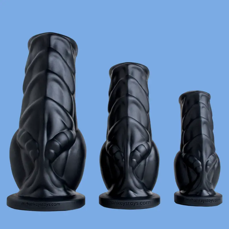 Hankey's Toys Solatok Fantasy-Dildo, Knot-Basis, 3 Größen | Dark-Ink