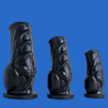 Hankey's Toys Solatok Fantasy-Dildo, Knot-Basis, 3 Größen | Dark-Ink