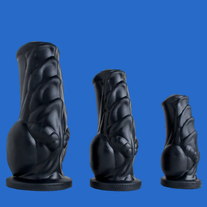 Hankey's Toys Solatok Fantasy-Dildo, Knot-Basis, 3 Größen | Dark-Ink