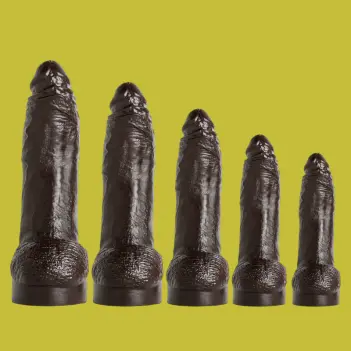 Hankey's Toys Ray Diesel Realistic Dildo, lifecast, harness | Dark-Ink