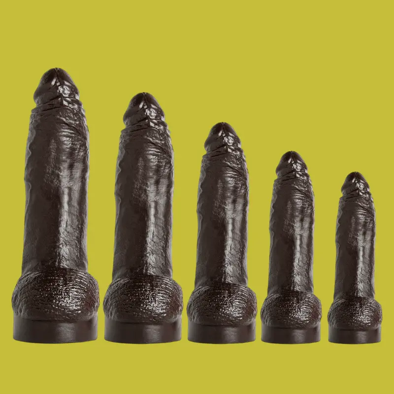 Hankey's Toys Ray Diesel Realistic Dildo, lifecast, harness | Dark-Ink