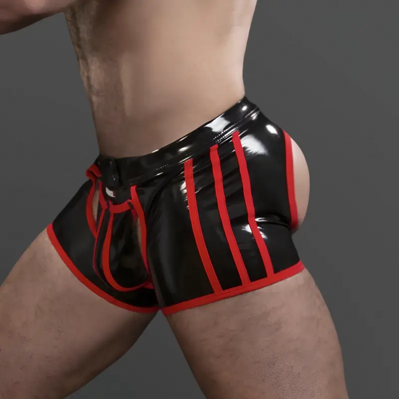 CB13 Iron Grip Trunk Chaps, snap-off Beutel, Latex-Look | Dark-Ink