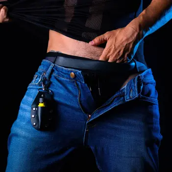 DARKLINE Poppers-Flaschenhalter, Leder mit Nieten | Dark-Ink