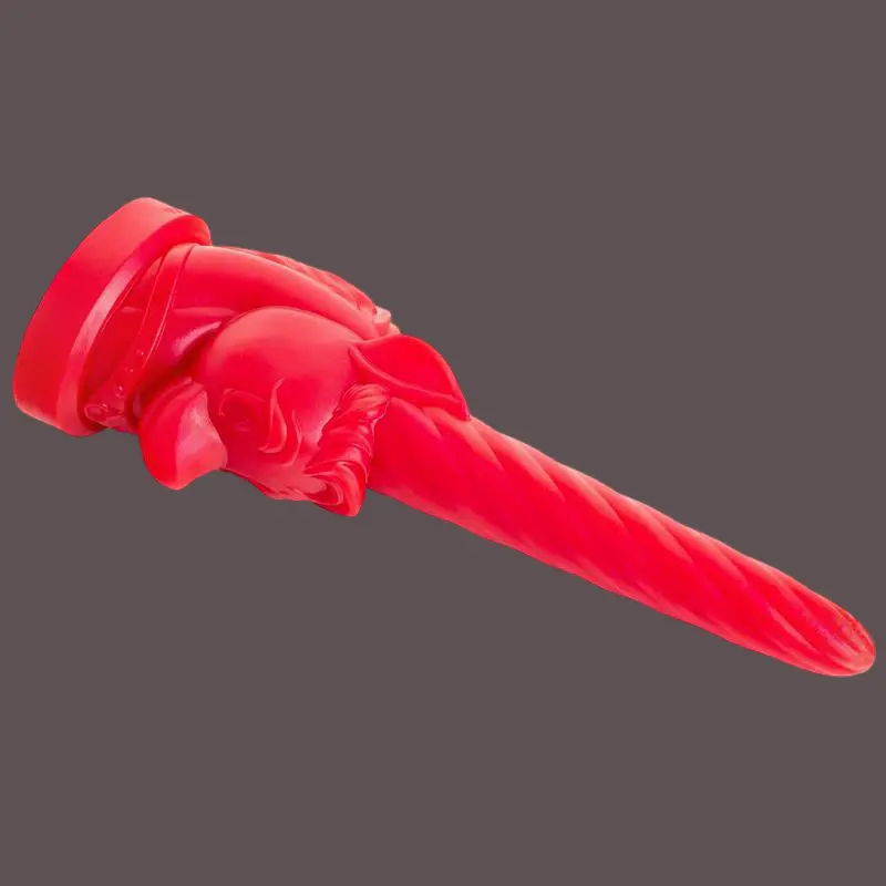 Dildo fantasy Unicorn Red Hankey's Toys, espiral, 4 tallas | Dark-Ink