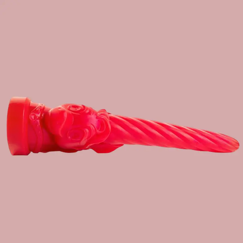Dildo fantasy Unicorn Red Hankey's Toys, espiral, 4 tallas | Dark-Ink