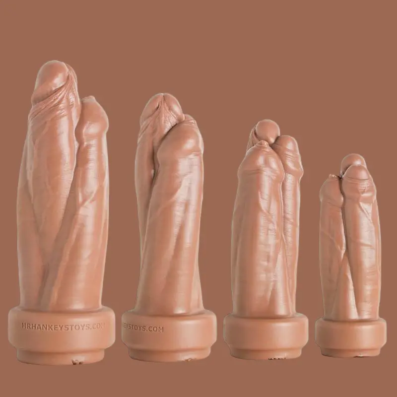 Hankey's Toys Three Amigos Triple Dildo, 4 firmness levels | Dark-Ink