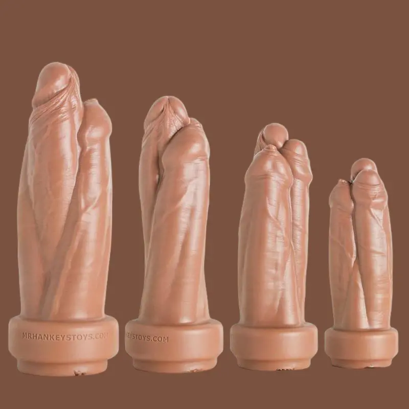 Hankey's Toys Three Amigos Triple Dildo, 4 firmness levels | Dark-Ink