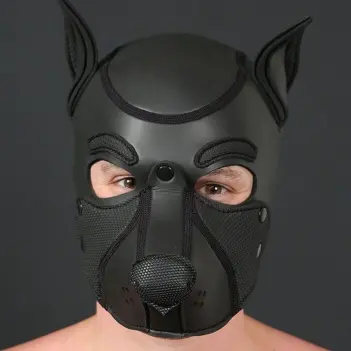 Cagoule puppy Frisky Mr S Leather, néoprène open-jaw | Dark-Ink