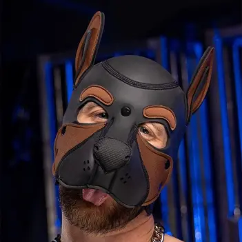 Capucha puppy play Frisky Mr S Leather, sin mentonera | Dark-Ink