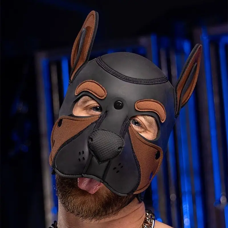 Capucha puppy play Frisky Mr S Leather, sin mentonera | Dark-Ink
