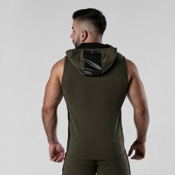 Backroom sleeveless hoody khaki