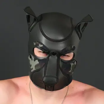 Capucha puppy Frisky Camo Mr S Leather, hocico camuflaje | Dark-Ink