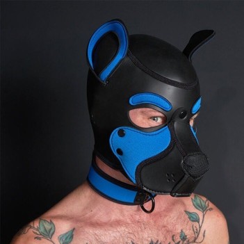 Neoprene Frisky Pup Hood | Premium Puppy Play Hood Cobalt