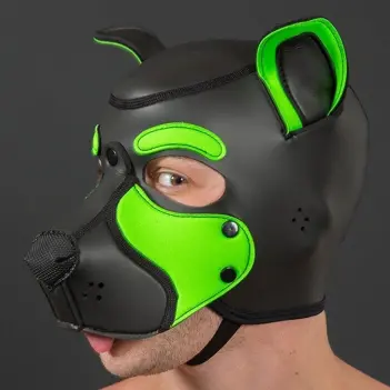 Frisky Lime Pup Hood Mr S Leather, Schlaufe für Karabiner | Dark-Ink