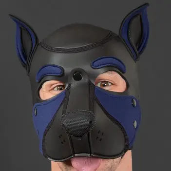 Frisky Navy Neoprene Pup Hood Mr S Leather, swap muzzle | Dark-Ink