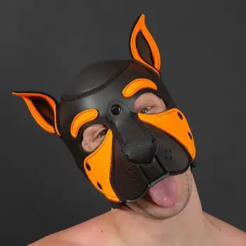 Frisky Orange Pup Hood Mr S Leather, Schnauzenkurve | Dark-Ink