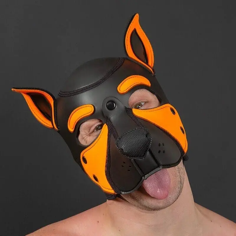 Frisky Orange Pup Hood Mr S Leather, Schnauzenkurve | Dark-Ink